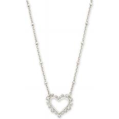 Kendra Scott Ari Heart Pendant Necklace - Silver/Crystal