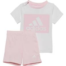 Adidas Infant Essentials Tee & Shorts Set - White/Clear Pink (HF1915)