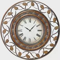 Ridge Road Decor Leaf Fretwork Wall Clock