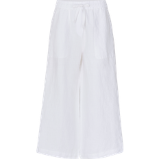 Tommy Hilfiger Dame Bukser & Shorts Tommy Hilfiger Linen Wide Leg Ankle-Length Trousers EU34