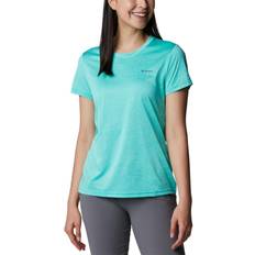 Columbia Women's Hike Short Sleeve Crew Shirt - Electric Turquoise Heather