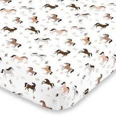 Beige Sheets NoJo Desert Horse Sunset Crib Sheet 28x52"