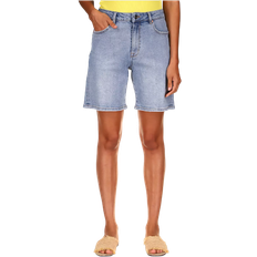 Women's Boy Cut Bermuda Denim Shorts - Light Blue