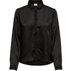 Emporio Armani Women's long-sleeve satin shirt, Black