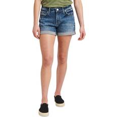 Silver Jeans Roll-Cuff Boyfriend Shorts - Indigo