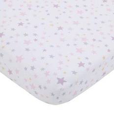 NoJo Shine On My Love Girl Stars Fitted Crib Sheet 28x52"