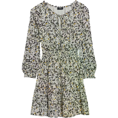 Theory Gathered Shirt Dress in Floral Silk Crepe - Multi