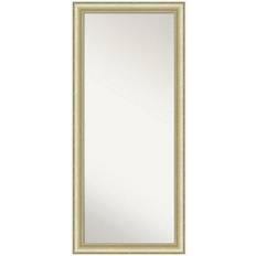 Glass Floor Mirrors Amanti Art Textured Light Framed Full Length Floor/Leaner Mirror in Gold Floor Mirror 29x65"