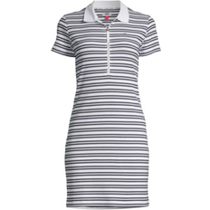 Tommy Hilfiger Zip Stripe Polo Dress - Bright White/Sky Captain