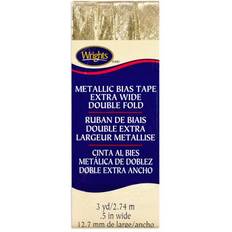 Gold Double Fold Lame' Bias Tape 1/2 inches X3yd