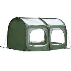 OutSunny Greenhouses OutSunny 8 x 4 x 4 Portable Pop Up Greenhouse with 4 Doors Outdoor PVC Cover