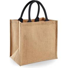 Westford Mill Midi Jute Tote Bag (One Size) (Natural/Black)