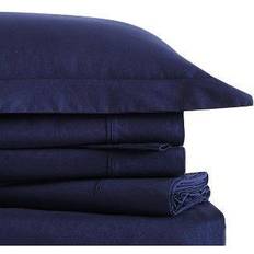 Textiles Brooklyn Loom Classic Cotton Bed Sheet Blue (274.32x)