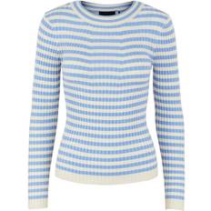 Pieces Crista Knitted Pullover - Vista Blue