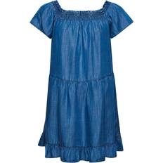 Superdry Vintage Off The Shoulder Dress - Blue
