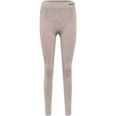 Hummel Seamless Mid Waist Tights - Driftwood/Melange