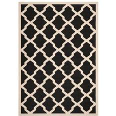 Safavieh Courtyard Evie Beige, Black 63x91"