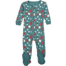 Leveret Baby Footed Ocean Animal Pajamas - Fish Bowl Aqua