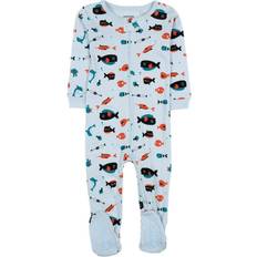 Leveret Baby Footed Ocean Animal Pajamas - Shark Fish Light Blue