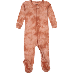 Leveret Baby Footed Mix Dye Cotton Pajamas - Peach Mix Tie Dye