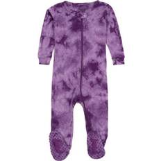 Leveret Baby Footed Mix Dye Cotton Pajamas - Purple Mix Tie Dye