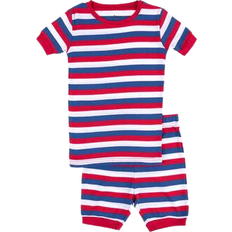 Leveret Kid's Striped Shorts Pajama Set - Red/White/Blue
