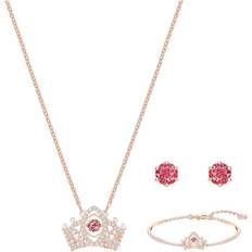 Swarovski Bee A Queen Jewellery Set - Rose Gold/Red/Transparent