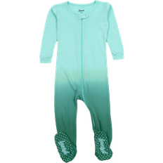 Leveret Baby Footed Ombré Dye Cotton Pajamas - Aqua Ombre Tie Dye (32587634606154)