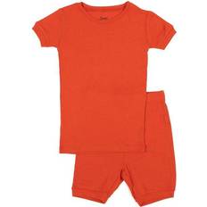 Leveret Kid's Short Sleeve Classic Solid Color Pajamas - Orange (32177957961802)
