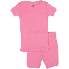 Leveret Kid's Short Sleeve Classic Solid Color Pajamas - Light Pink (32177957732426)