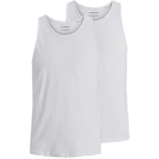 Baumwolle - Herren Tanktops Jack & Jones Linen Tank Top 2-packs - White