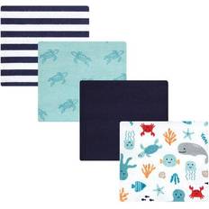 Hudson Cotton Flannel Receiving Blankets 4-pack Sea Characters
