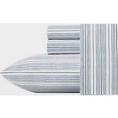 Nautica Beaux Stripe Bed Sheet Blue, White (243.84x167.64)