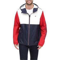 Tommy Hilfiger Colorblock Hooded Rain Jacket - Midnight/Ice/Red