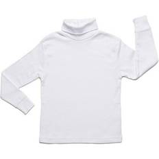Leveret Cotton Classic Turtleneck Shirts - White