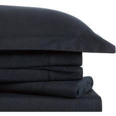 Textiles Brooklyn Loom Classic Cotton Bed Sheet Black (259.08x213.36)