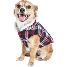 Petlife Puddler Classical Fashion Plaid Dog Coat Large
