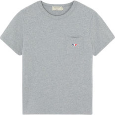 Maison Kitsuné Tricolor Fox Patch Classic Pocket T-shirt Unisex - Grey Melange