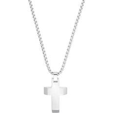 s.Oliver Men's Cross Pendant Necklace - Silver