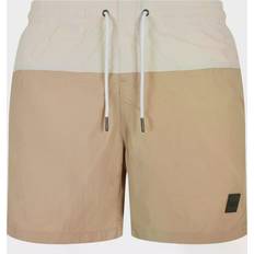 Beige - Herren Badehosen Urban Classics Block Swimming Shorts