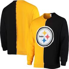 Gold - Men Jackets Refried Apparel Men's Black/Gold Pittsburgh Steelers Sustainable Split Center Pullover Sweatshirt