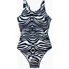 Hvite Badedrakter Hype Womens/Ladies Wave One Piece Swimsuit (18 UK) (Black/White)