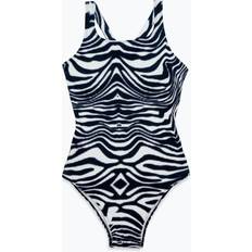 Dame - Hvite Badedrakter Hype Womens/Ladies Wave One Piece Swimsuit (18 UK) (Black/White)