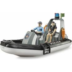 Bruder Play Set Bruder 62733 – Bworld Dinghy Officers, Divers & Accessories – 1:16 Rescue Service Lifeguard Police Boat Water Toy, Multicoloured