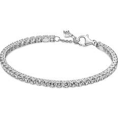 Pandora Silver - Women Bracelets Pandora Sparkling Tennis Bracelet - Silver/Transparent