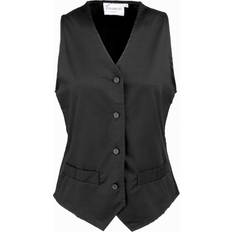 Bomull - Dame Vester Premier Womens/Ladies Hospitality Waistcoat Catering Barwear (Black)