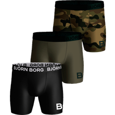 Resirkulert materiale Underbukser Björn Borg Performance Boxer 3-pack - Black/Green/Print