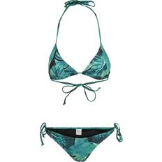 Urban Classics Women's Ladies Triangle Pattern Bikini Set, Leaf Green