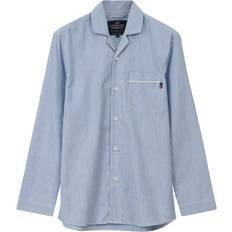 Dame - Hvite Pysjamaser Lexington Unisex Organic Cotton Pyjamasæt, Blue/white