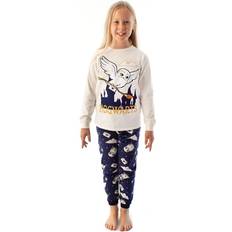 Nattøy Harry Potter Girls Hedwig Fleece Long Pyjama Set (12-13 Years) (Off White/Navy)